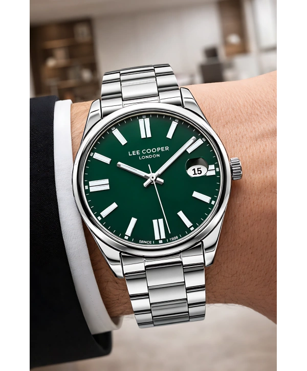 Lee Cooper Gümüş Renk Çelik Kordon Erkek Kol Saati 3atm Bileklik Sdlc032
