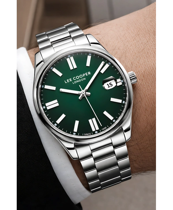 Lee Cooper Gümüş Renk Çelik Kordon Erkek Kol Saati 3atm Bileklik Sdlc032