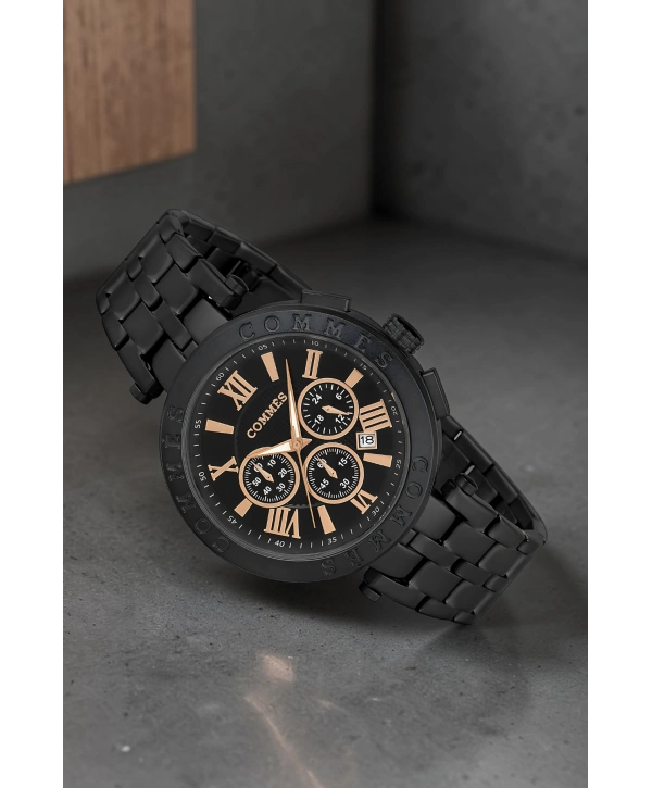 Commes Erkek Kol Saati Fonksiyonlar Aktif Siyah Renk Çelik Kordon Sdcms033