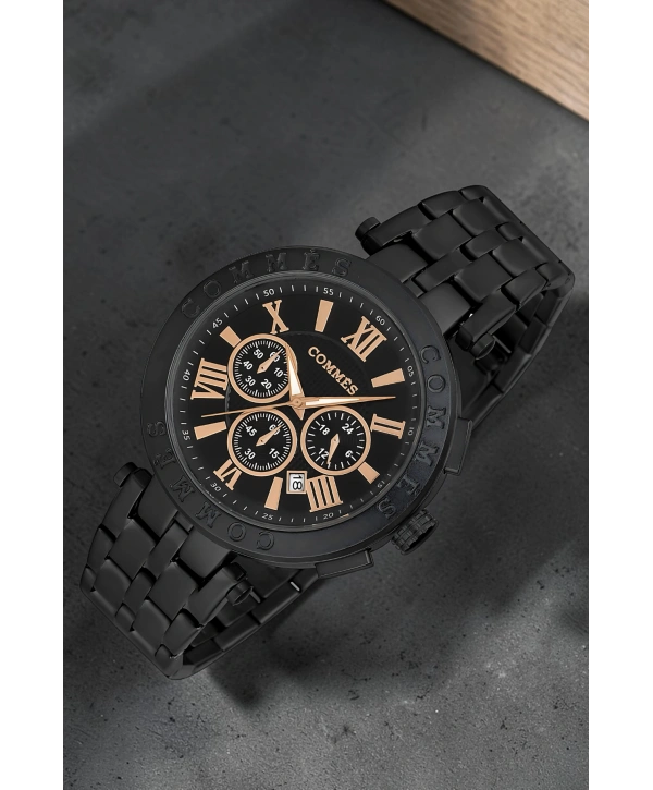 Commes Erkek Kol Saati Fonksiyonlar Aktif Siyah Renk Çelik Kordon Sdcms033