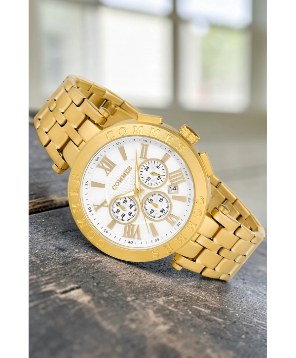 Commes Erkek Kol Saati Fonksiyonlar Aktif Gold Renk Çelik Kordon Sdcms033