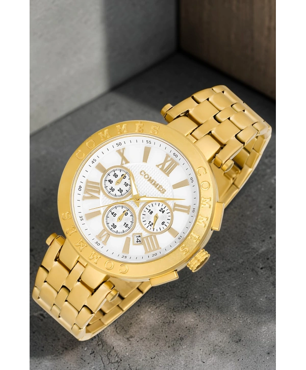 Commes Erkek Kol Saati Fonksiyonlar Aktif Gold Renk Çelik Kordon Sdcms033