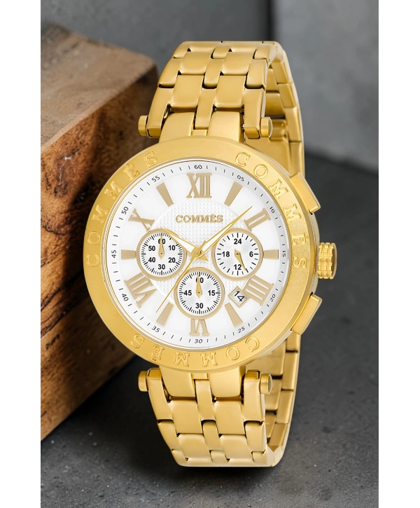 Commes Erkek Kol Saati Fonksiyonlar Aktif Gold Renk Çelik Kordon Sdcms033