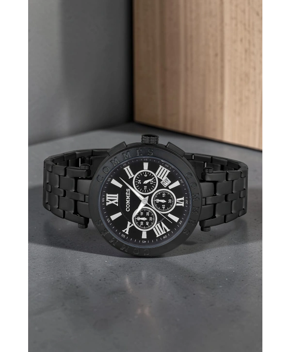 Commes Erkek Kol Saati Fonksiyonlar Aktif Siyah Renk Çelik Kordon Sdcms033