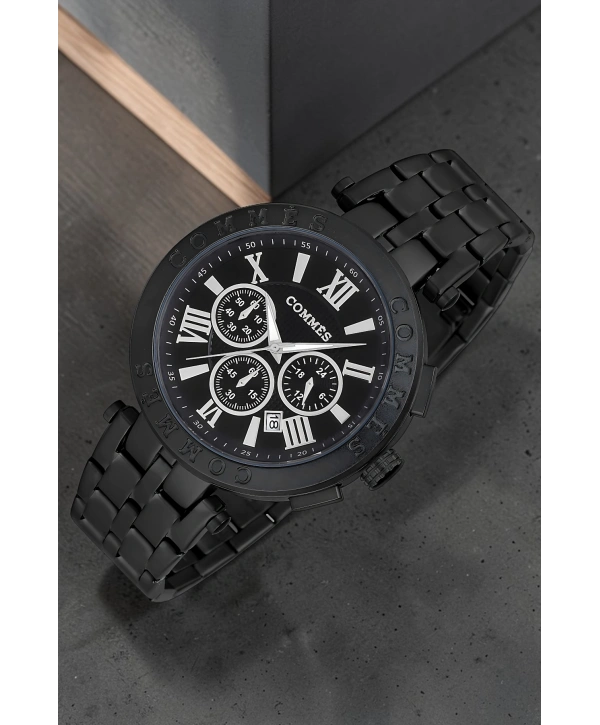 Commes Erkek Kol Saati Fonksiyonlar Aktif Siyah Renk Çelik Kordon Sdcms033