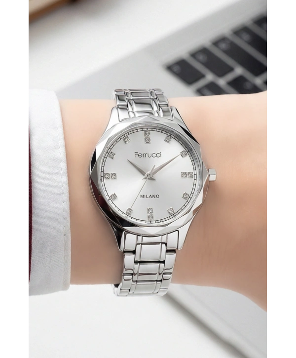 Ferrucci Çelik Kordon Çelik Kasa Kadın Kol Saati Gümüş sdfer191