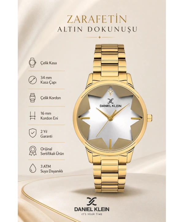 Kadın Kol Saati Gold Renk Çelik Kordon&kasa Dke.1.110140-2 Sddk081