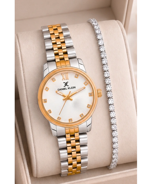 Kadın Kol Saati Rose Gold-gümüş Renk Çelik Kordon&kasa Sddk093
