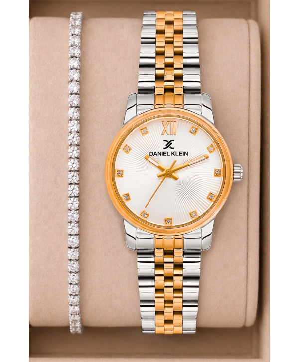 Kadın Kol Saati Rose Gold-gümüş Renk Çelik Kordon&kasa Sddk093