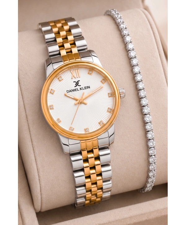 Kadın Kol Saati Rose Gold-gümüş Renk Çelik Kordon&kasa Sddk093