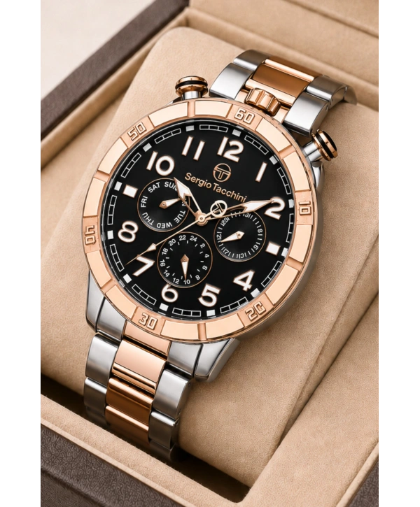 Premium Lüx Çelik Kordon Erkek Kol Saati Gümüş-rose Stsd009