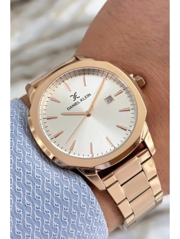 Erkek Kol Saati Rose Renk Takvimli Çelik Kordon 3 Atm sddk058