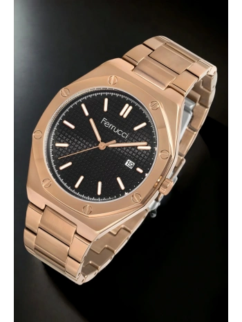 Takvimli Erkek Kol Saati+Bileklik FC.12715TM.05 Rose Renk sdfer127