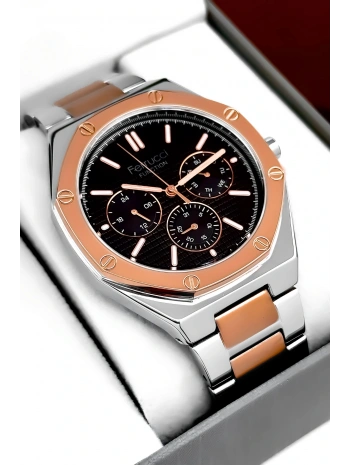 Erkek Kol Saati Rose-Gümüş Renk Çelik Kordon ve Kasa, Function sdfer001