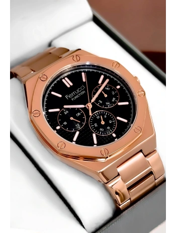 Erkek Kol Saati Rose Renk Çelik Kordon ve Kasa, Function sdfer001