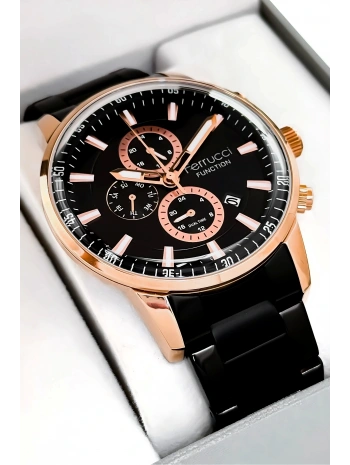 Function Erkek Kol Saati Siyah Renk Çelik Kordon Ve Rose Kasa, Sdfer004
