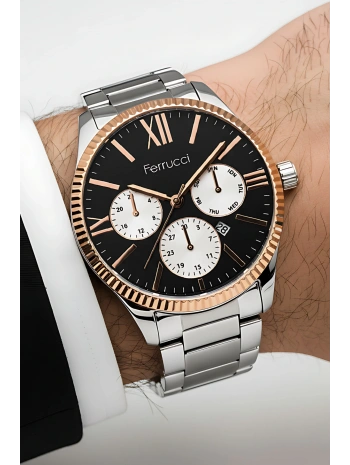 Takvimli Erkek Kol Saati Takvimli Çelik Kordon 3 Atm Suya Dayanıklı Bileklik Hediyeli Gümüş