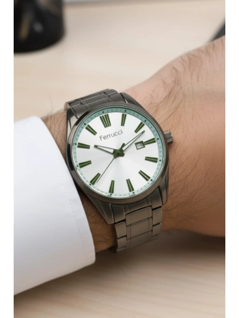 Takvimli Erkek Kol Saati Çelik Kordon 3 Atm Suya Dayanıklı Bileklik Hediyeli Füme sdfer029