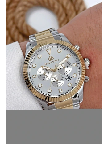 Erkek Kol Saati Tüm Fonksiyonlar Aktif Gümüş-altın Sdb001