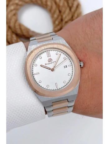 Erkek Kol Saati Tüm Fonksiyonlar Aktif Gümüş-rose Gold Sdb004