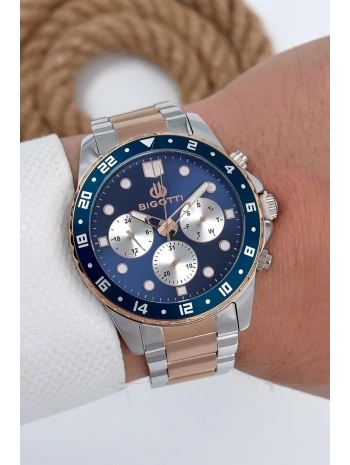 Erkek Kol Saati Tüm Fonksiyonlar Aktif Gümüş-rose Gold Sdb003