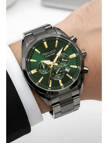 Function Erkek Kol Saati Çelik Kordon Füme Bileklik Hediyeli 3atm sdfer061