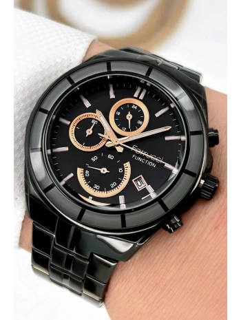 Function Erkek Kol Saati Siyah Yeni Sezon Bileklik Hediyeli 3atm Sdfer060