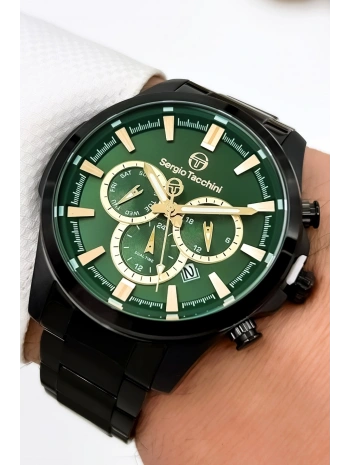 Sergio Tacchini Premium Lüx Çelik Kordon Erkek Kol Saati Siyah Stsd006