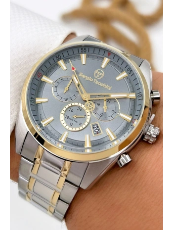 Sergio Tacchini Premium Lüx Çelik Kordon Erkek Kol Saati Gümüş-gold Stsd007