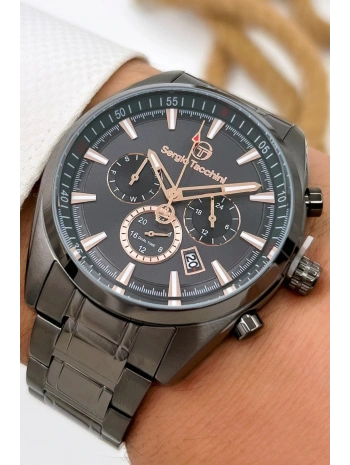 Sergio Tacchini Premium Lüx Çelik Kordon Erkek Kol Saati Füme Stsd007