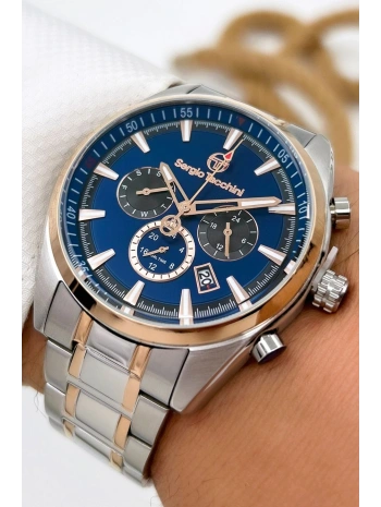 Sergio Tacchini Premium Lüx Çelik Kordon Erkek Kol Saati Gümüş-rose Stsd007