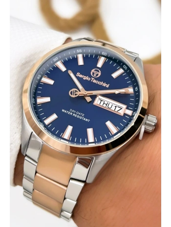 Sergio Tacchini Premium Lüx Çelik Kordon Erkek Kol Saati Gümüş-rose Stsd011