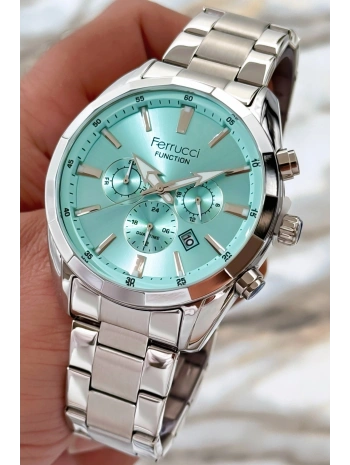 Çelik Kordon Function Erkek Kol Saati Gümüş-Mavi Yeni Sezon sdfer083