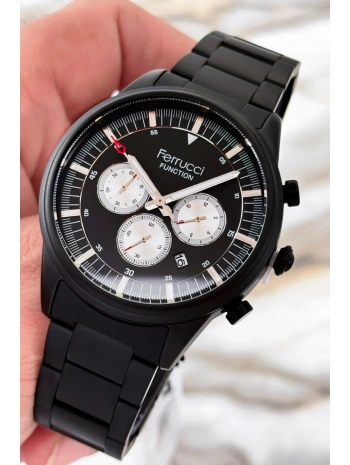 Çelik Kordon Function Erkek Kol Saati Siyah 3atm Suya Dayanıklı Sdfer085