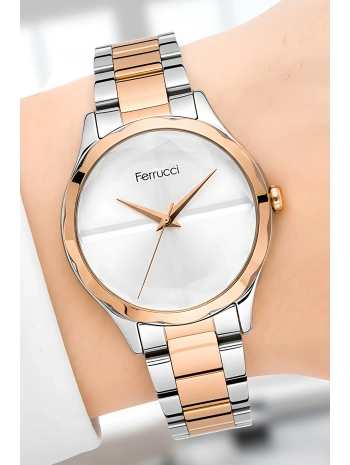 Ferrucci Gümüş-rose Gold Çelik Kordon Çelik Kasa Kadın Kol Saati Fc 13066m.03 Zmfer097