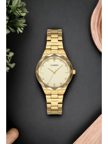 Commes Gold-altın Renk Çelik Kordon Çelik Kasa Kadın Kol Saati Sdcms036