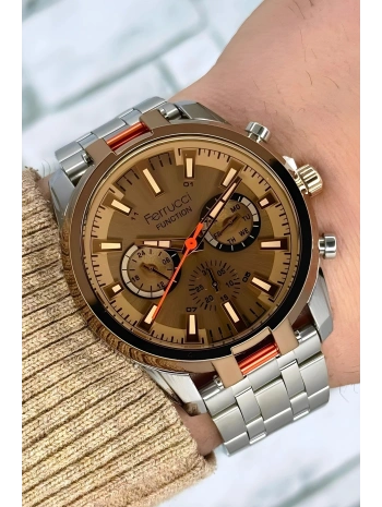 Function, 3atm, Gümüş-rose Renk Erkek Kol Saati, Renkli Mineral Cam Bileklik Sdfer139