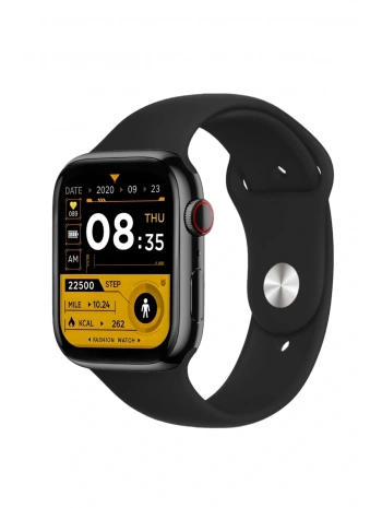 Akıllı Saat Sesli Görüşme Özellikli Parlak Kasa Spor Modlu 45mm Unisex Siyah-Siyah DW67