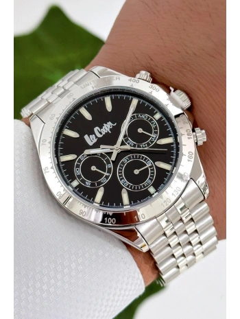 Gümüş-siyah Renk Çelik Kordon&kasa Fonksiyonlu Erkek Kol Saati 3atm Bileklik Sdlc003