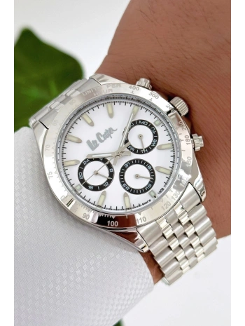 Gümüş-beyaz Renk Çelik Kordon&kasa Fonksiyonlu Erkek Kol Saati 3atm Bileklik Sdlc003