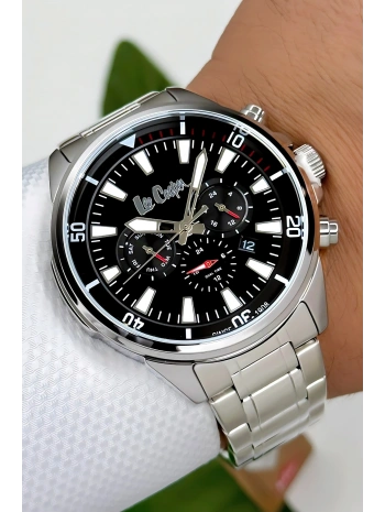 Çelik Kordon&kasa Gümüş-siyah Renk Fonksiyonlu Erkek Kol Saati 3atm Bileklik Sdlc006