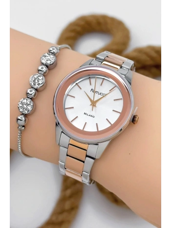 Ferrucci Kadın Kol Saati - Şık Çelik Kordon Ve Kasa, Orijinal Ve Garantili Gümüş-rose Gold Sdfer147