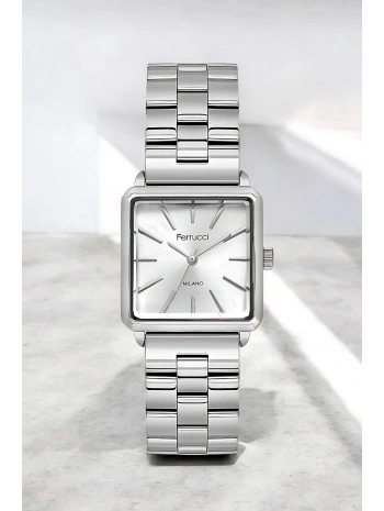 Ferrucci Kadın Kol Saati - Çelik Kordon & Şık Tasarım, 2 Yıl Garanti Gümüş-beyaz Sdfer150