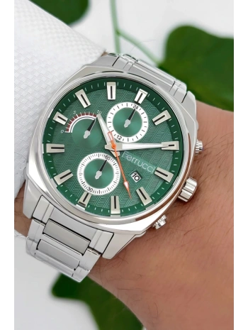3atm Suya Dayanıklı Erkek Kol Saati, Çelik Kordon & Özel Tasarım, Gümüş-yeşil Sdfer160