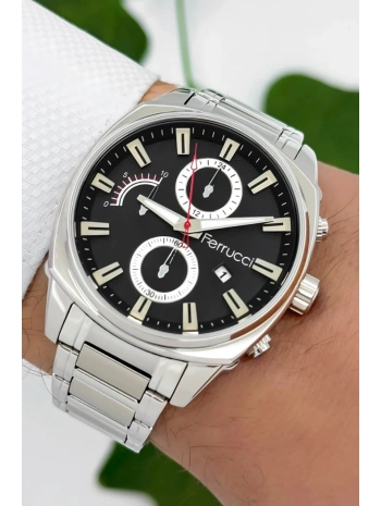 3atm Suya Dayanıklı Erkek Kol Saati, Çelik Kordon & Özel Tasarım, Gümüş-siyah Sdfer160