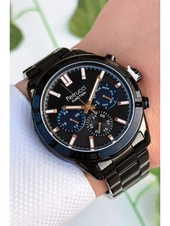 Function Erkek Kol Saati, Çelik Kordon 3ATM Suya Dayanıklı Siyah sdfer167