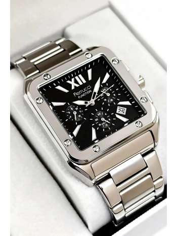 Function Erkek Kol Saati, Çelik Kordon 3atm Suya Dayanıklı Gümüş-siyah Sdfer168