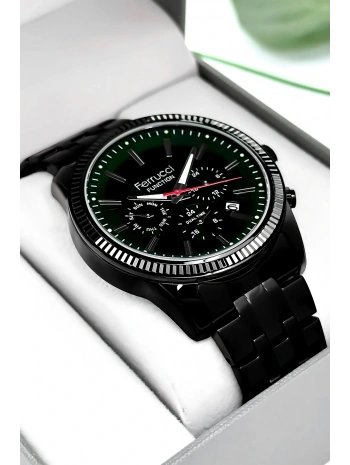 Function Erkek Kol Saati Çelik Kordon Siyah Bileklik Hediyeli 3atm Sdfer170