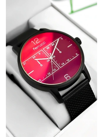 Erkek Kol Saati Çelik Kordon Siyah Bileklik Hediyeli 3atm Sdfer173