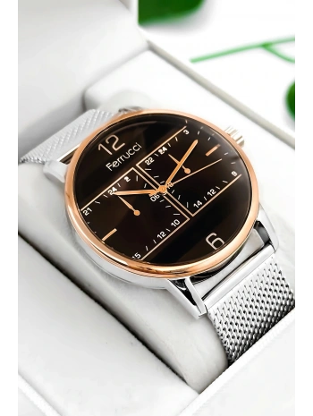 Erkek Kol Saati Çelik Kordon Gümüş-rose Bileklik Hediyeli 3atm Sdfer173